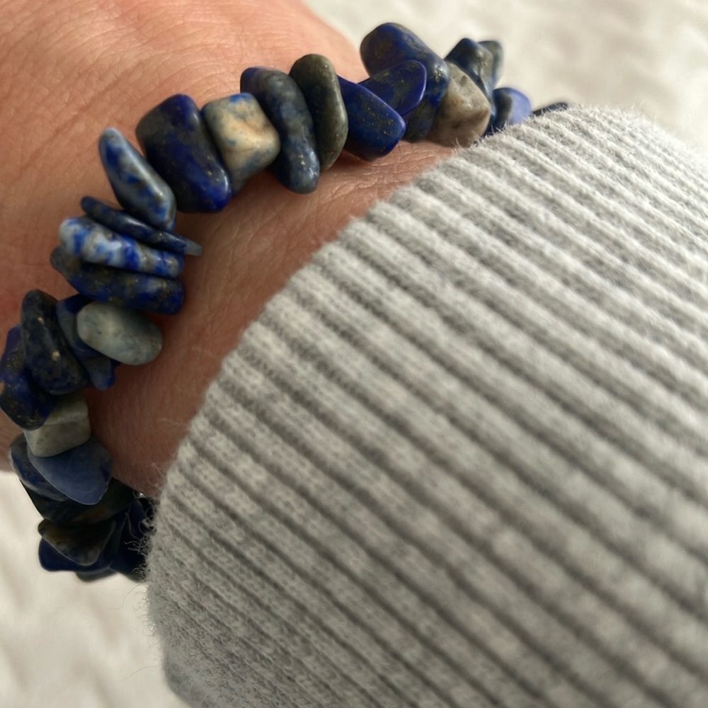 Lapis lazuli chips natural gemstone crystal bracelet